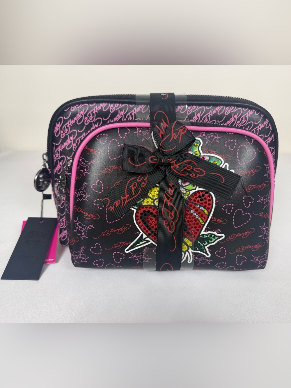 Ed Hardy 2-Piece Rhinestone Cosmetic Bag Set ✨🖤 - Picture 2 of 10